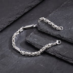 4mm Boys Byzantine Bracelets,Creative Splicing Link Chain Wristband for Men, Cool Stainless Steel Jewelry Gift