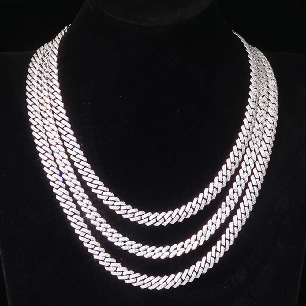 Iced Out Cuban Chain Necklace Stainless Steel 8MM