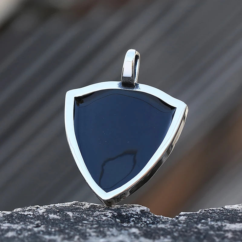 316L Stainless Steel Men's Necklace Mirror With Flowers Pendant Necklace Vintage Accessories Fashion Party Gift