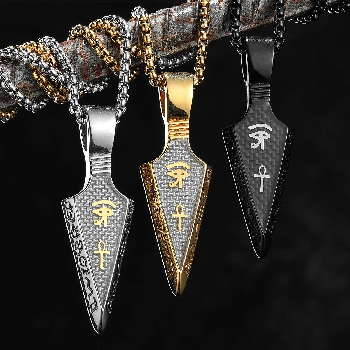 Eye of Horus Pendant Necklace — Stainless Steel