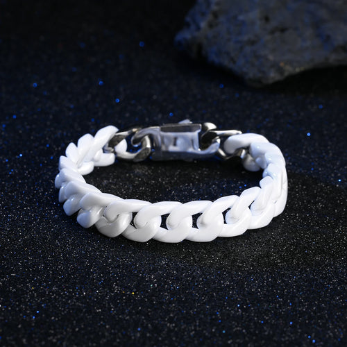 Black & White Hypoallergenic Cuban Ceramic Bracelet