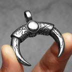 Ox Horn Pendant Necklace — Stainless Steel