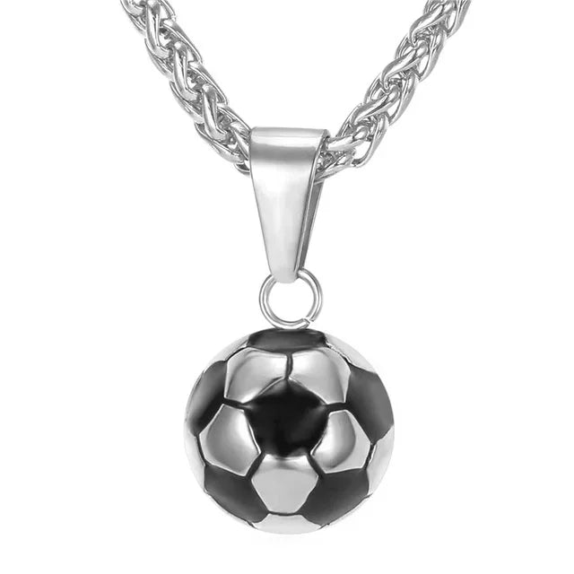 Football Charm Pendant Necklace — Gold