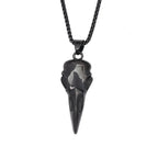 Vintage Nordic Vikings Raven Pendant Necklace Odin Animal Skull Stainless Steel Necklaces For Men Women Fashion Amulet
