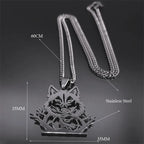 Goth Full Moon Wolf Head Pendant Necklace Women Men Black Color Forest Tree Hollow Animal Necklaces Jewelry Party Gifts