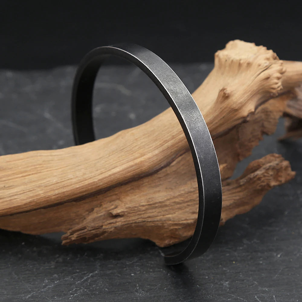 Black Cuff Bracelet — Stainless Steel