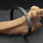 Black Cuff Bracelet — Stainless Steel