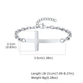 Vnox Stainless Steel Mens Cross Bracelets, Adjustable Rolo Link Chain Wristband, Christ Faith Jewelry Gift