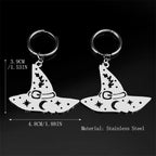 Star Silver Earrings Witch Hat Moon Snowflake