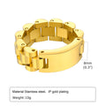 Watch Band Shaped Chain Link Ring 8mm — Stainless Steel