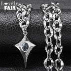 Star Steel Pendant Punk Kpop Shiny Bling Choker