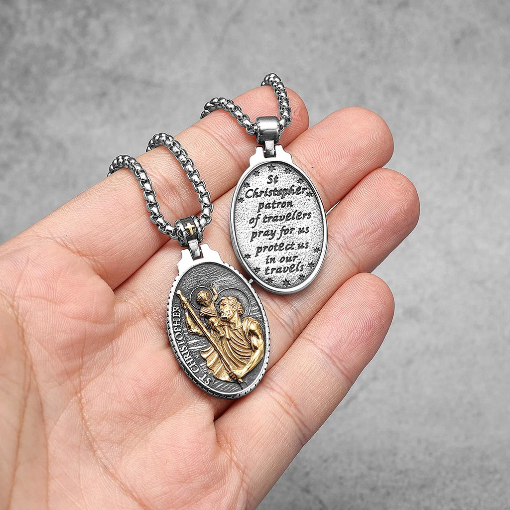 St. Christopher Pendant — Stainless Steel