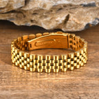 Vnox 15mm Masculine Watch Band Bracelets for Men Husband, Chunky Heavy Stainless Steel Links Wristband, Gentle Business Gift