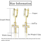 Iced Out Cross Lightning Stud Earrings