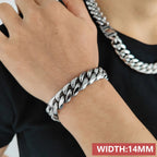 Stainless Steel Cuban Bracelet Miami Rectangle