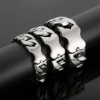 31mm Men's Heavy Bracelets Stainless Steel Cuban Chain Brushed Shiny Chunky Bracelet Bangle For Men Silver Color Jewelry