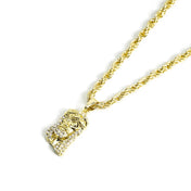 Iced Out Jesus Piece Pendant with 4MM Rope Chain