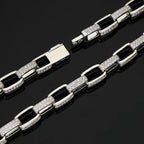 Iced Out CZ Square Link Chain Bracelet & Necklace — Two-Tone