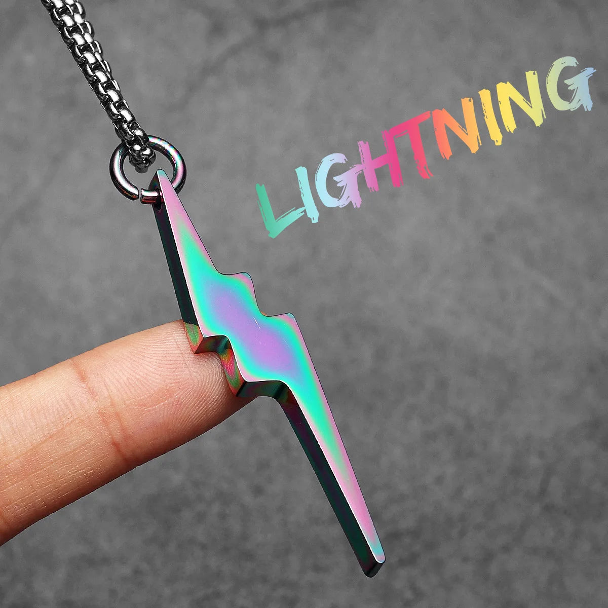 Lightning Minimal Pendant — Stainless Steel