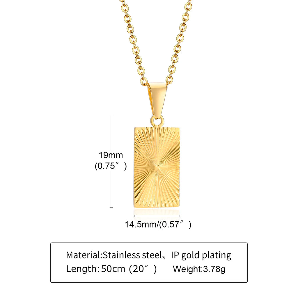 Sunburst Round Disc Pendant — Gold