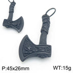 Trendy Retro Crow Prairie Wolf Double Sided Viking Tomahawk Pendant Necklace Charm Men's Necklace Metal Accessorie Party Jewelry