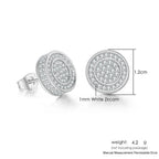 Iced Out Round Stud Earrings — Gold