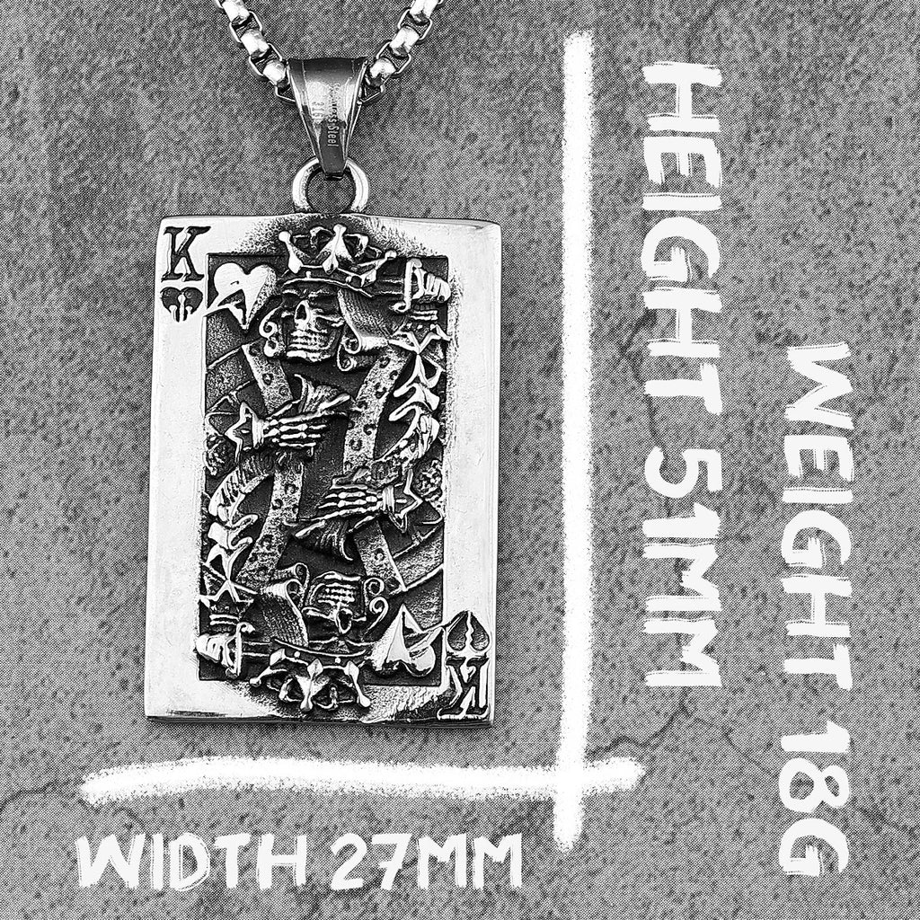Poker Carving Pendant — Stainless Steel