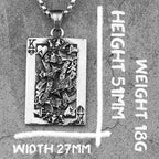 Poker Carving Pendant — Stainless Steel