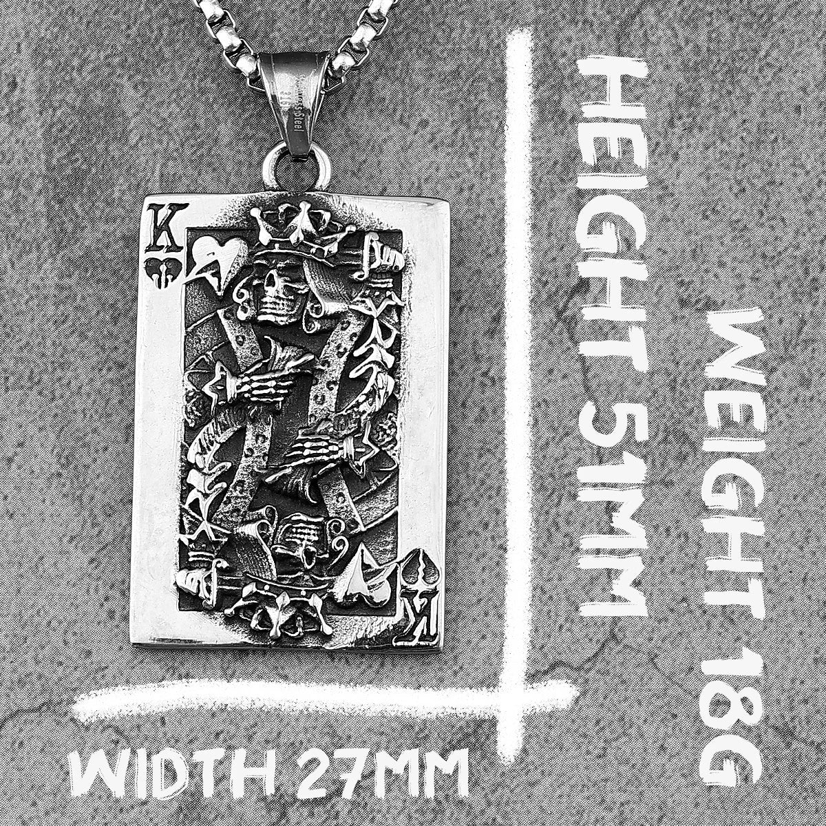 Poker Carving Pendant — Stainless Steel