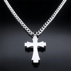 Cross Layered Pendant Necklace — Stainless Steel