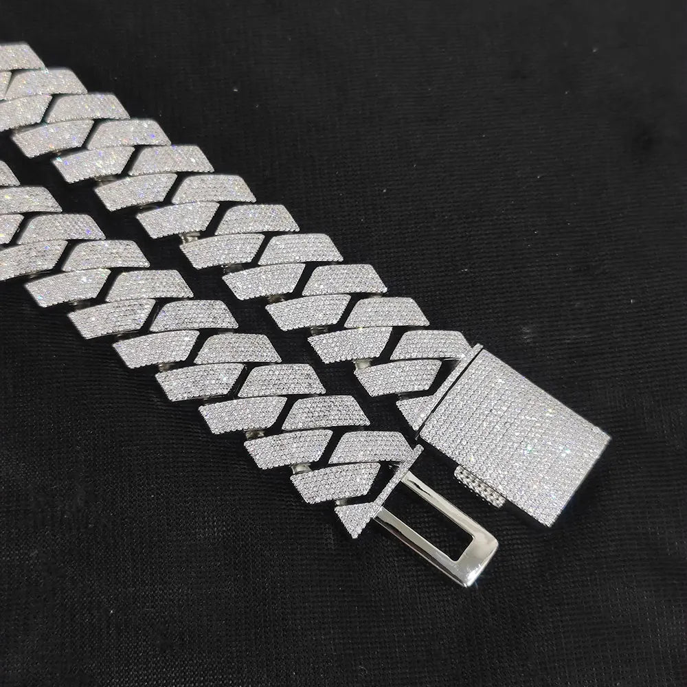 Iced Out Cuban Chain Necklace Stainless Steel 25MM