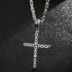 Men's Cross Pendant Neck Necklaces for Man Stainless Steel Pendant Necklace Christian Jewelry Meaningful Religious Gift