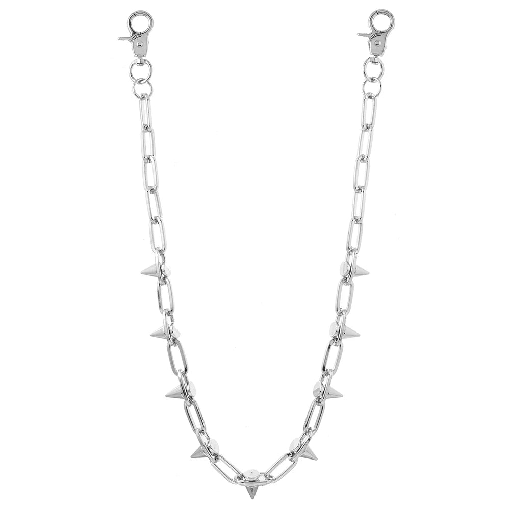 Punk Spike Wallet Chain Necklace — Zinc Alloy