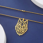 Skyrim Wolf Amulet Cut Out Pendant Necklace Men Women Stainless Steel Hip Hop Box Chain Necklaces Animal Jewelry Birthday Gift