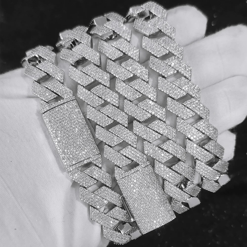 Iced Out Cuban Chain Necklace Stainless Steel 15MM