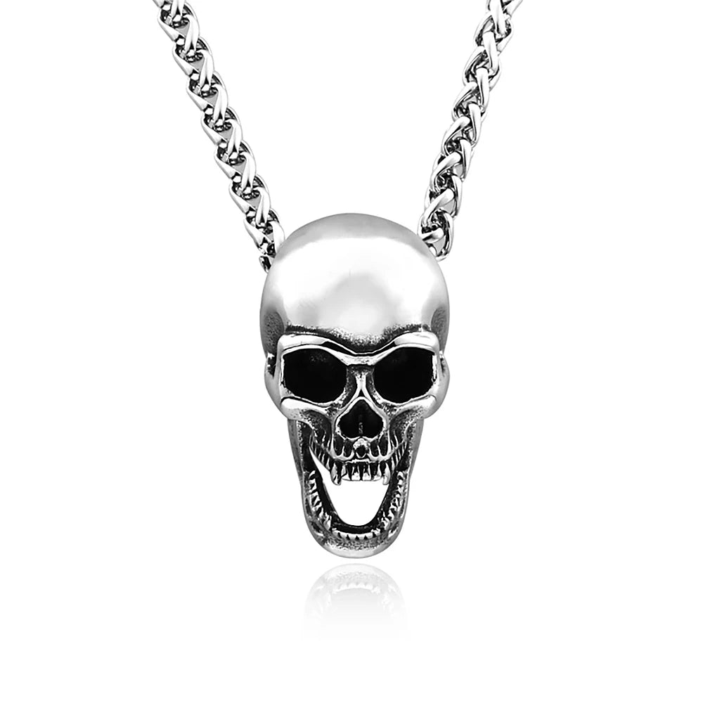 Gothic Skull Bottle Opener Pendant Necklace — Stainless