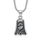 Gothic Lion Head Bell Pendant — Stainless Steel