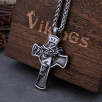 Classic Stainless Steel Cross Jesus Necklace Men Women Christian Pendant Jewelry Gift