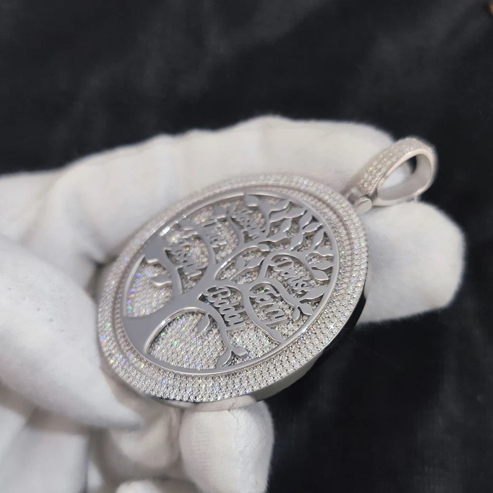 925 Silver VVS Moissanite Family Tree Pendant
