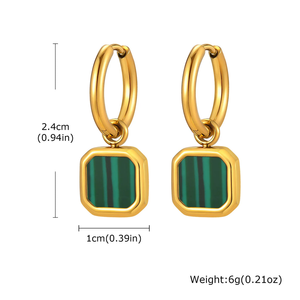 Natural Stone Huggie Hoop Earrings — SS