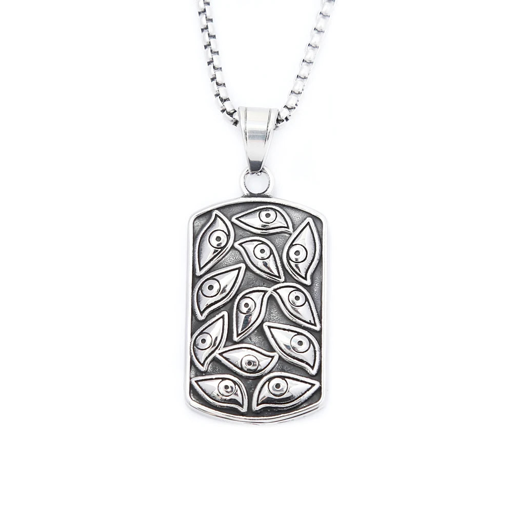 Gothic Demon Eyes Pendant — Stainless Steel