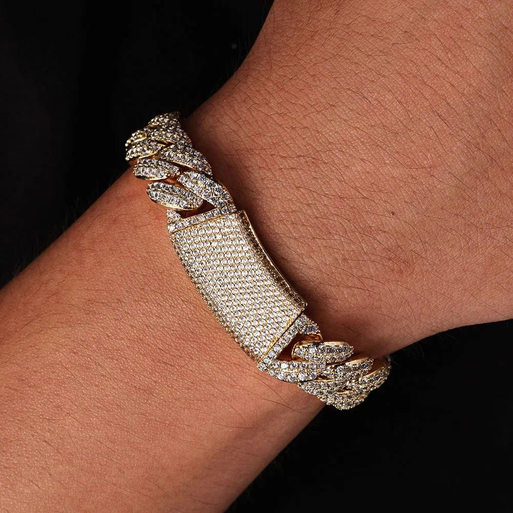 Iced Out Cuban Chain Necklace Stainless Steel 13MM