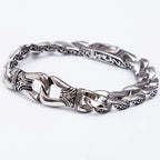 Man Bracelet Homme 12MM Wide Stainless Steel Curb Chain Charm Bracelets On Hand Bands for Men Vintage Mens Jewellery