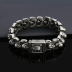 Fashion Charm 316L Stainless Steel Skull Bracelet for Men Popular Domineering Skull Bangles Punk Hip Hop Style Jewelry Wholesale