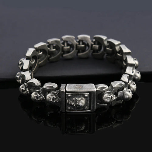 316L Stainless Steel Skull Bangle Bracelet — Punk