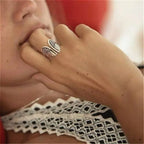 Retro Dark Angel Wings Ring For Women Men Punk Gothic Open Ring Designer Jewelry Unisex Accessories Gift For Lovers