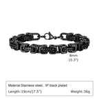 Byzantine Chunky Link Bracelet 8mm — Stainless Steel