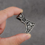Stainless Steel Viking Axe Men's Pendant Necklace Retro Domineering Dragon Totem Necklace Punk Jewelry