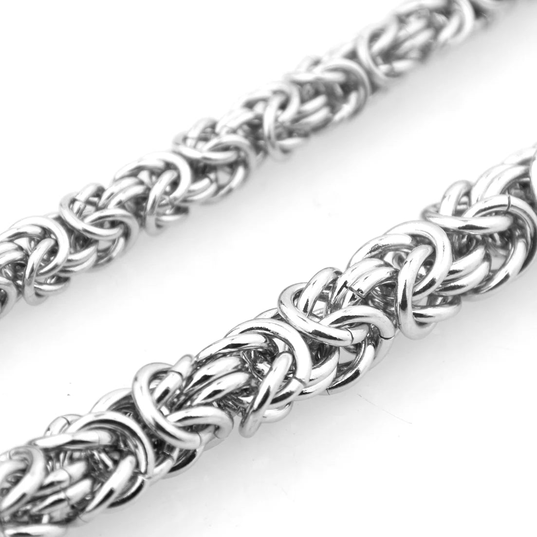 Fashion Men's Jewelry Trendy Stainless Steel Byzantine Chain Necklace Link Chain 7"-40" 6/8mm Free Choose Xmas Gift