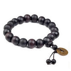 1Pc Wood Bead New Buddha Bracelet Buddhist Bangle Prayer Beads Copper Coin Women Men Lucky Religion Bracelets Charm